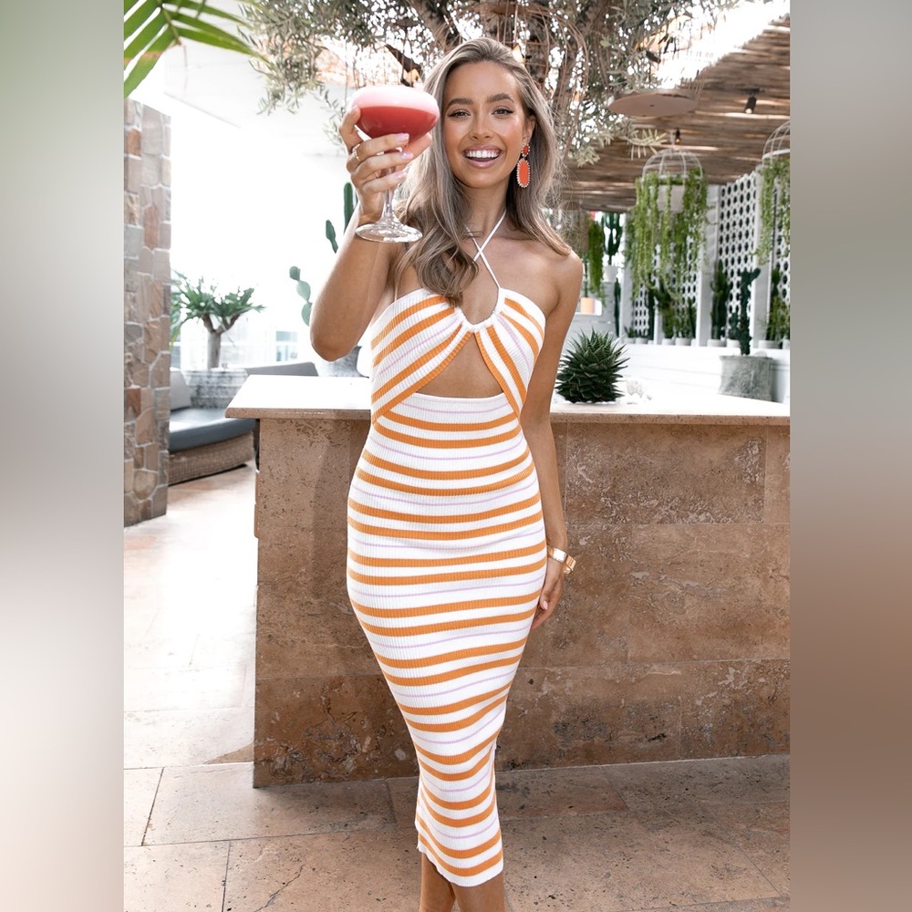 NWT Petal & Pup Milana Dress - Orange Stripe
